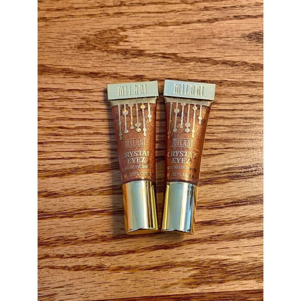 (3) Milani Crystal-Eyez Sparkling Eyeshadow GLAMOROUSLY GLITTERING Rosy Bronze